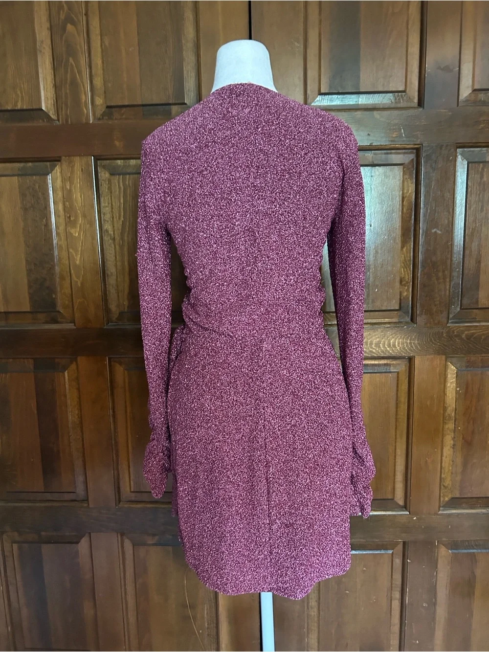 Show‎ Me Your Mumu Kimora Mini Dress S Pink Shimmy Shine Metallic Wrap NWT
